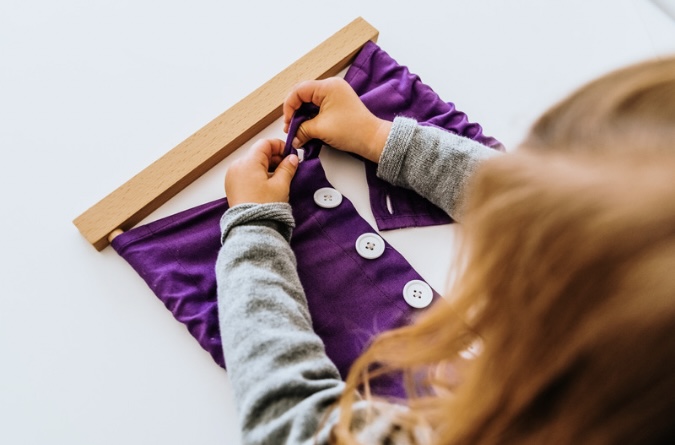 Montessori Anziehrahmen Feinmotorik
